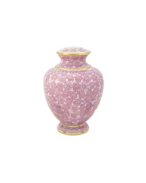 Essence Rose Cloisonné Copper & Plated Gold Urn